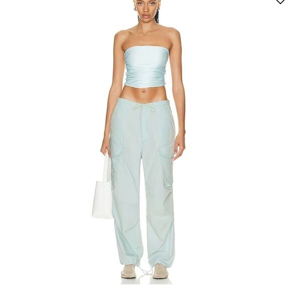 Agolde Ginerva Cargo Pants Cotton Mint Green Casual Relaxed Fit Women's Large - Picture 1 of 16